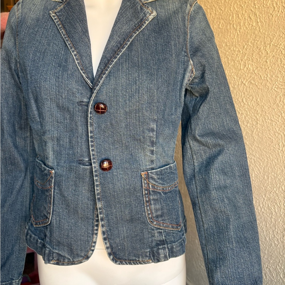 Gap blue denim blazer Size 4 - Picture 4 of 8